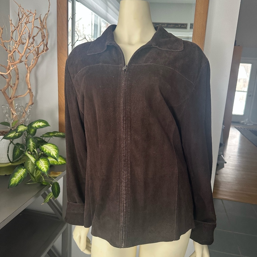 Relativity Dark Brown Suede Leather Jacket